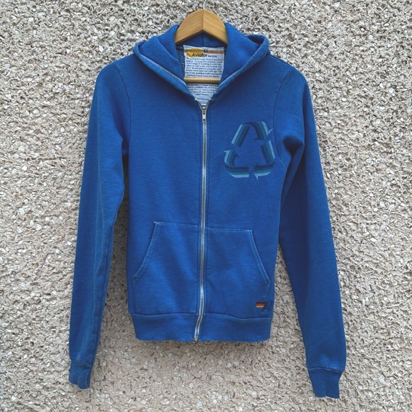 ❣️HOST PICK❣️Aviator Nation Rare Recycle Hoodie in Ocean - Picture 3 of 5